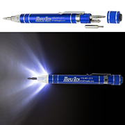 "Fix Six Bright" 6 Bit Metal Tool Kit with Lighted Tip and Metal Clip (Patent  D706,105S)
